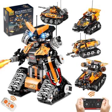 Imagem de Brinquedo de construção QHECTTY STEM Robot Car Tank 600 unidades para crianças de 6 a 12 anos