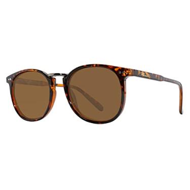 Imagem de Óculos de sol femininos polarizados Piranha Fleming com armação redonda e lente marrom, largura da armação: 140,0 mm, Marrom, Frame Width: 140.0 mm