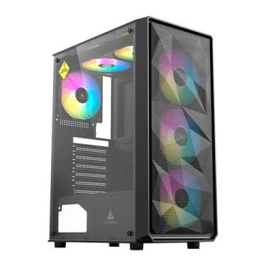 Imagem de Gabinete Gamer Acegeek Diamond R339, Rainbow, MidTower, Lateral de Vid