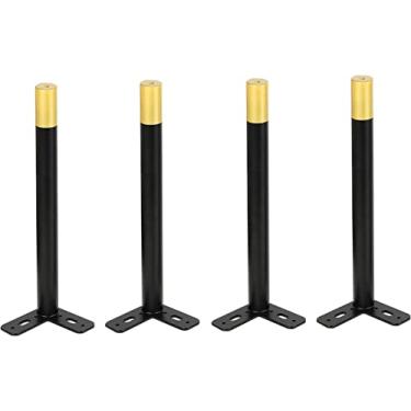 Imagem de XWZFFAI Conjunto de 4 pernas de móveis metálicos, pés de armário de ferro cilíndrico, pernas de mesa de escritório ajustáveis, metal resistente, design industrial, ajustável: 1 cm, Observação: 1000 kg