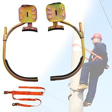 Imagem de Artefato para escalar postes, equipamento para escalar árvores, fivela de pé grossa, fivela de pé em poste de madeira ajustável para eletricista, para escalar, caçar, colher frutas, modelo 300