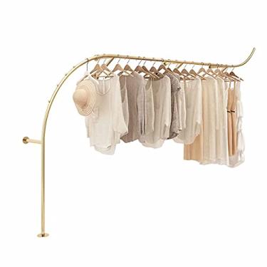 Imagem de CUTPOIY Produtos domésticos Trilho de roupas simples para chão, prateleiras de exibição combinadas de loja de roupas, prateleira de roupas pendurada para roupas, haste de parede para roupas femininas