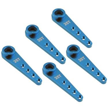 Imagem de 5pcs Aluminum 25T Servo Horn 37mm M2.5 Threads Metal 25 Teeth Extension Steering Arm Compatible with Futaba Savox Power HD HSP MG995 MG996 Servos RC Car Truck