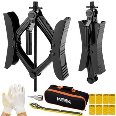 Imagem de Estabilizador de calço de roda de campista, 2 conjuntos para trailer de viagem RV, com 8 tiras refletivas, calço de roda estabilizador de RV em forma de X resistente Calço de roda de pneu