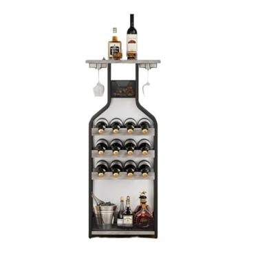 Imagem de Suporte para Vinhos Suporte para garrafas de vinho de chão independente, suporte para chão, suporte para armazenamento e armazenamento, suporte para exposição Porta-Garrafas