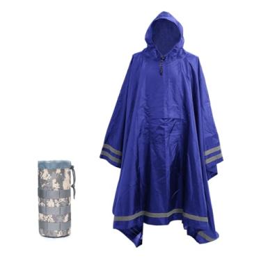 Imagem de Nomadnia Adulto Unissex Poncho De Chuva Plus Size Com Capuz E Listras Refletivas, Grande Alto, Ideal Como Para Tamanhos Grandes, Extra A