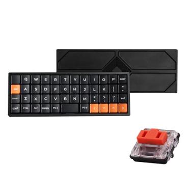 Imagem de Teclado mecânico Geonix48 48% de modo único de perfil baixo interruptor vermelho (preto)