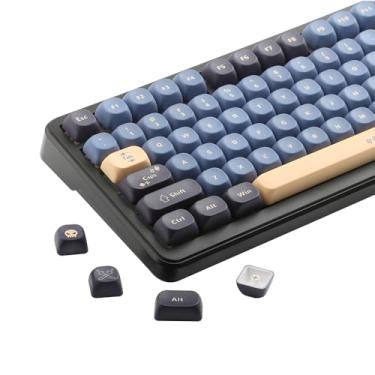 Imagem de AKepopery PBT Keycaps Tema de espada - Tampas de teclas de perfil MOA, para teclado personalizado 60 65 75 100 por cento, 5 sublimação de tinta lateral, conjunto de 134 teclas para teclado Cherry