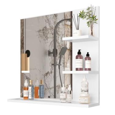 Imagem de Armário Aéreo Espelheira Armarinho para Banheiro com Espelho Genova Aj