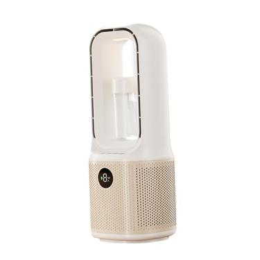 Imagem de Kuntesetty Ventilador de mesa sem lâminas recarregável com spray de névoa de baixo ruído, tanque de água de 100 ml, nove velocidades ajustáveis, ventilador de, Ouro