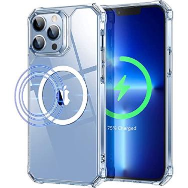 Imagem de ESR Capa para iPhone 13 Pro, suporte Magsafe,proteção de nível militar, cantos Air Guard à prova de choque, parte traseira de acrílico resistente ao amarelamento, Transparente-Magsafe