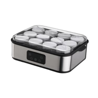Imagem de WeiLaiKeQi Iogurteira elétrica, máquina automática de iogurte, revestimento de aço inoxidável, caseira com 12 potes de vidro para iogurtes de loja