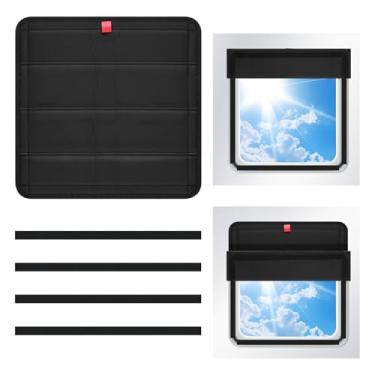 Imagem de JUSTTOP Persiana de janela de porta de trailer, capa blackout magnética dobrável com revestimento prateado refletivo | Proteção UV para viagens de RV (40 x 40 cm)