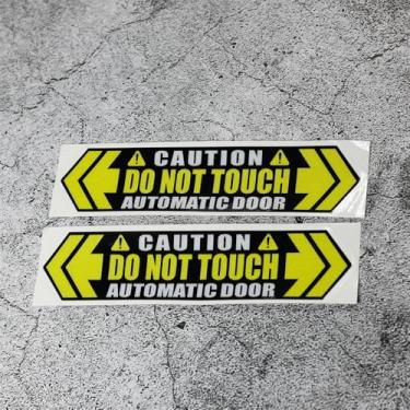 Imagem de Adesivos de estilo de carro Caution Automatic Door Do not Paull Adesivo de gravação de câmera de aviso para porta automotiva (2, B 15 x 3,6 cm)