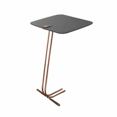 Imagem de Mesa De Apoio Bandeja Concreto Base Cobre