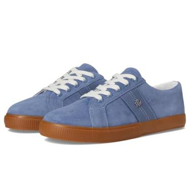 Imagem de Lauren Ralph Lauren Tênis feminino de camurça e couro napa Janson II, Capri Blue, 41
