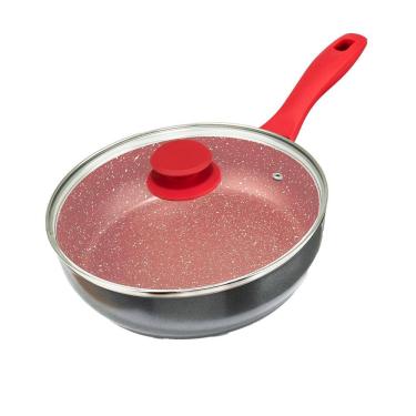 Imagem de Panela Philco PPH240APR com Tampa de Vidro e Revestimento Antiaderente Redstone 24cm - Cinza e Vermelha