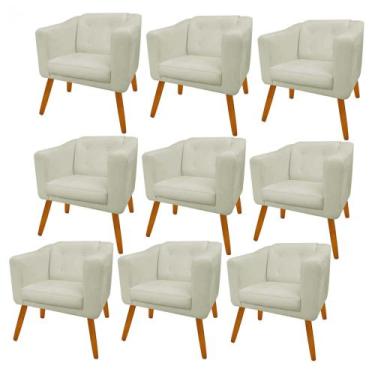 Imagem de Kit 09 Poltrona Cadeira Decorativa  Céci Sala de Estar Recepção Escrit