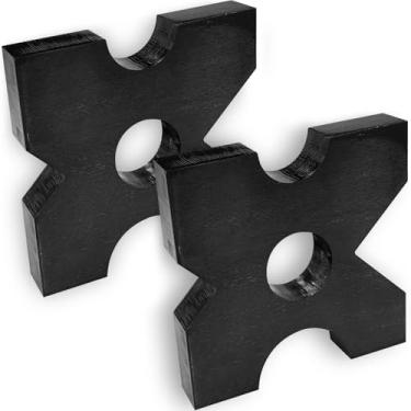 Imagem de Pacote com 2 placas de prensa hidráulica H placa de prensa de mandril 20 toneladas placas pesadas para cama prensa 5 entalhes acessórios de prensa de recarga conjunto de 2 x 17,8 cm x 17,8 cm