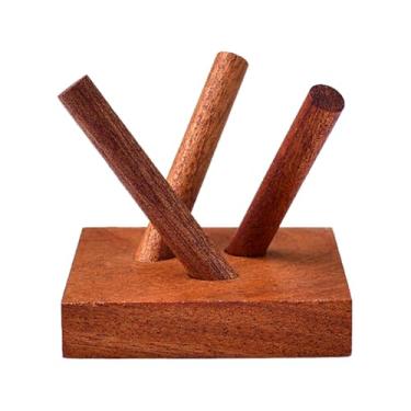 Imagem de Almencla Suporte de exibição de madeira, suporte de esfera, de mesa estável e elegante, pedestal de de pedra de madeira para cozinha, casa de fazenda, Cor Madeira Escura