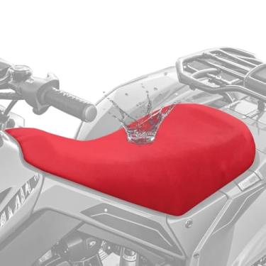 Imagem de Dreaweet Capa de assento para quadriciclo vermelha à prova d'água capa de assento de quatro rodas acessórios ATV para mulheres compatíveis com Polaris Sportsman Fourtrax Can-Am Kawasaki Arctic Cat