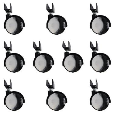 Imagem de Kit 10 Rodízios Com Chapa U Sem Trava Com Face Espelhado