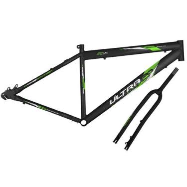 Imagem de Kit Quadro e Garfo Ultra Bikes Umd29 Freio a Disco, Preto fosco, Aro 2
