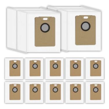 Imagem de (Pacote com 12) Sacos de pó de substituição RV30 Max Plus compatíveis com aspirador de pó Tapo RV30 Max Plus / RV20 Max Plus Robot Vacuum, sacos de vácuo, sacos verticais, sacos de vasilha, saco de pó