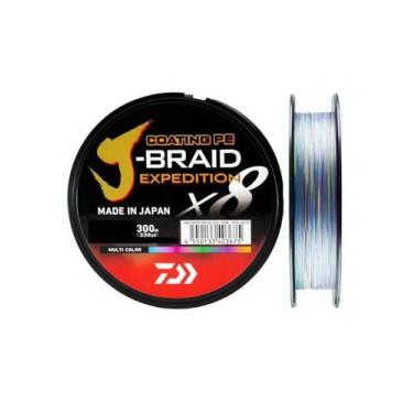 Imagem de DAIWA J-Braid Expedition X8E, 0,28 mm, 26,4 kg/58,3 lbs, 300 m, multicolorido, linha de pesca trançada