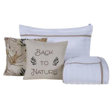 Imagem de Cobre Leito Solteiro Inove Dupla Face 200 Fios 4 Peças - Nature - Dona