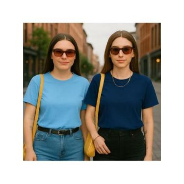 Imagem de KIT 2 T-Shirts com Azul Bebê e Varias Cores 100% Algodão Leve e Modern