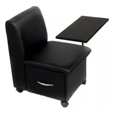 Imagem de Cadeira Ciranda Manicure Com Mesa Regulável (Preto)