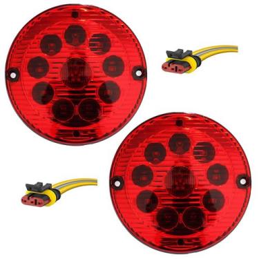 Imagem de KIT 2 Lanterna Traseira Ônibus Caminhão 155mm 10 LED 12V VM c/Conector