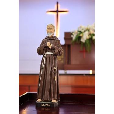 Imagem de Hi-Line Gift Ltd. Estátua de São Padre Pio de 61 cm, decoração religiosa, interior/exterior