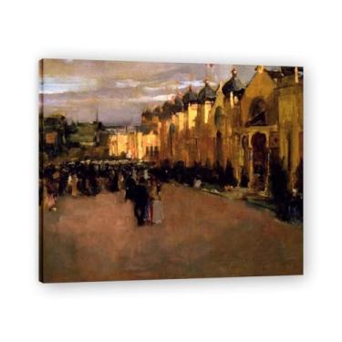 Imagem de International Exhibitions John Lavery Iconic Realist Portrait & War Scene Canvas Art – Decoração de parede irlandesa atemporal para casa emoldurada 39,98 x 48 cm