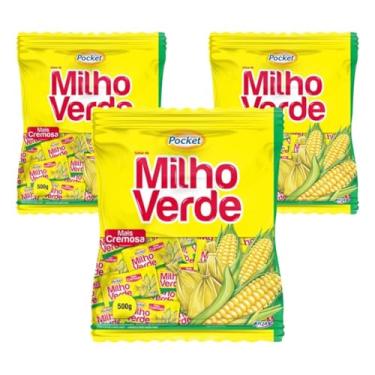 Imagem de Kit 3 PCs Bala Pocket Milho Verde C/500g