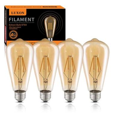 Imagem de Lâmpadas LED Edison, reguláveis LUXON, 4 W, 2700 K, brancas quentes, E