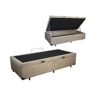 Imagem de Base baú solteiro suede - ALTO NÍVEL, BEGE