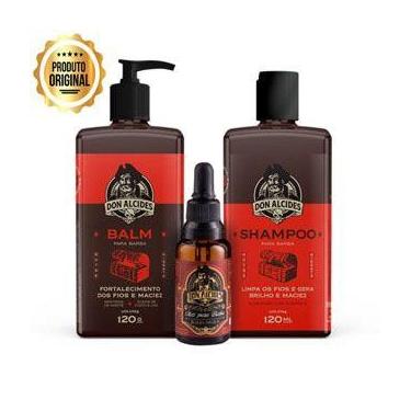 Imagem de Kit shampoo + balm + óleo para barba - barba negra - don alcides