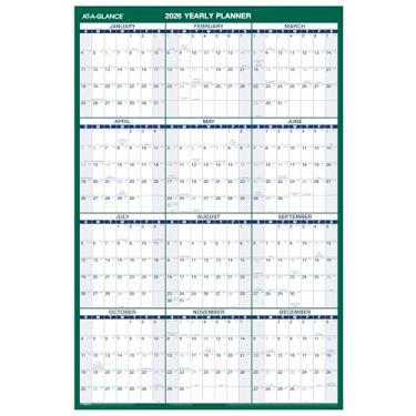Imagem de AT-A-GLANCE Calendário apagável 2026, planejador de parede apagável a seco, 61 cm x 91 cm, grande, vertical, reversível (PM2102826)