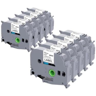 Imagem de Weemay Recargas de etiquetadora de 1,27 cm compatível com fita Brother Tze Tz 12 mm branco laminado 0,47, para cubo de máquina de etiquetar Ptouch PTD210 PTP701BT PTD220 PTH110 PTH110BP PTH111 PTP750W