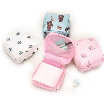 Imagem de J.B.Y JUST BE YOURSELF Pacote com 2 bolsas à prova d'água para menstruação – Mini absorvente sanitário e suporte de tampão, kit de primeira menstruação, bolsa de viagem à prova de vazamento, 2 peças