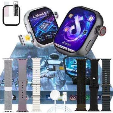 Imagem de Relógio Smart Watch Original Hw S10 Call 5G Grava Audio e Vidio Chip Baixa Aplicativos 64Gb Chatgpt-Unissex