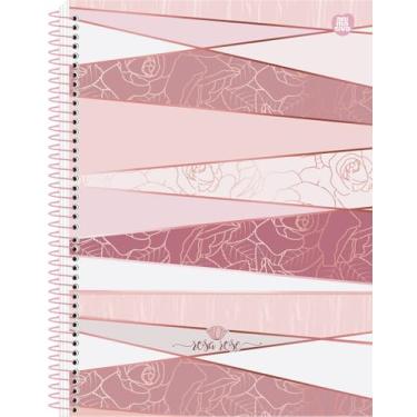 Imagem de Caderno Universitário Animativa, 15 matérias, Capa dura - Hot Stamping, 240 folhas, Rosa Rose, Pacote com 2