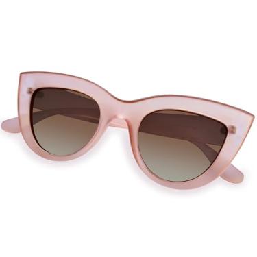 Imagem de Joopin Óculos de Sol Feminino Polarizado Olho de Gato Cateye Estilo Vintage Retrô Clássico Proteção UV400 Rosa Marrom