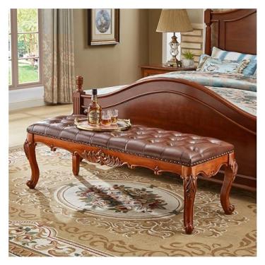 Imagem de Banco de armazenamento de fim de cama banco estofado de madeira maciça natural - almofadas de veludo - assentos funcionais para quarto, sala de estar, corredor, entrada, hall de entrada, banco de