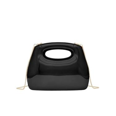 Imagem de COOLOYA Bolsa feminina de luxo de designer de acrílico bolsa clutch bolsa tiracolo bolsa de ombro com corrente, Preto, One Size, Macio