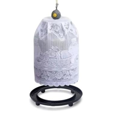 Imagem de Kit Capa de Botijão de Gas de Renda + Suporte de Botijao de Gás Fixo Plástico - PANAMI