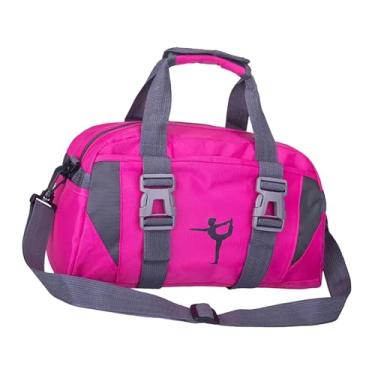 Imagem de oshhni Bolsa de ginástica esportiva, bolsa para pernoite, para artigos de higiene pessoal, de ombro ajustável, para academia de fim de semana, acampamento, Rosa Vermelha