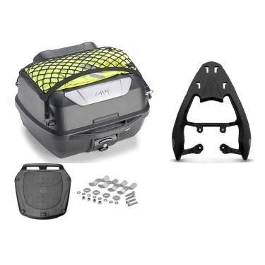 Imagem de Kit Baú Moto 43L Monolock Adventure Givi E43nbr + Bagageiro Cg 125 150 160 2014 A 2023 Spto526 Scam